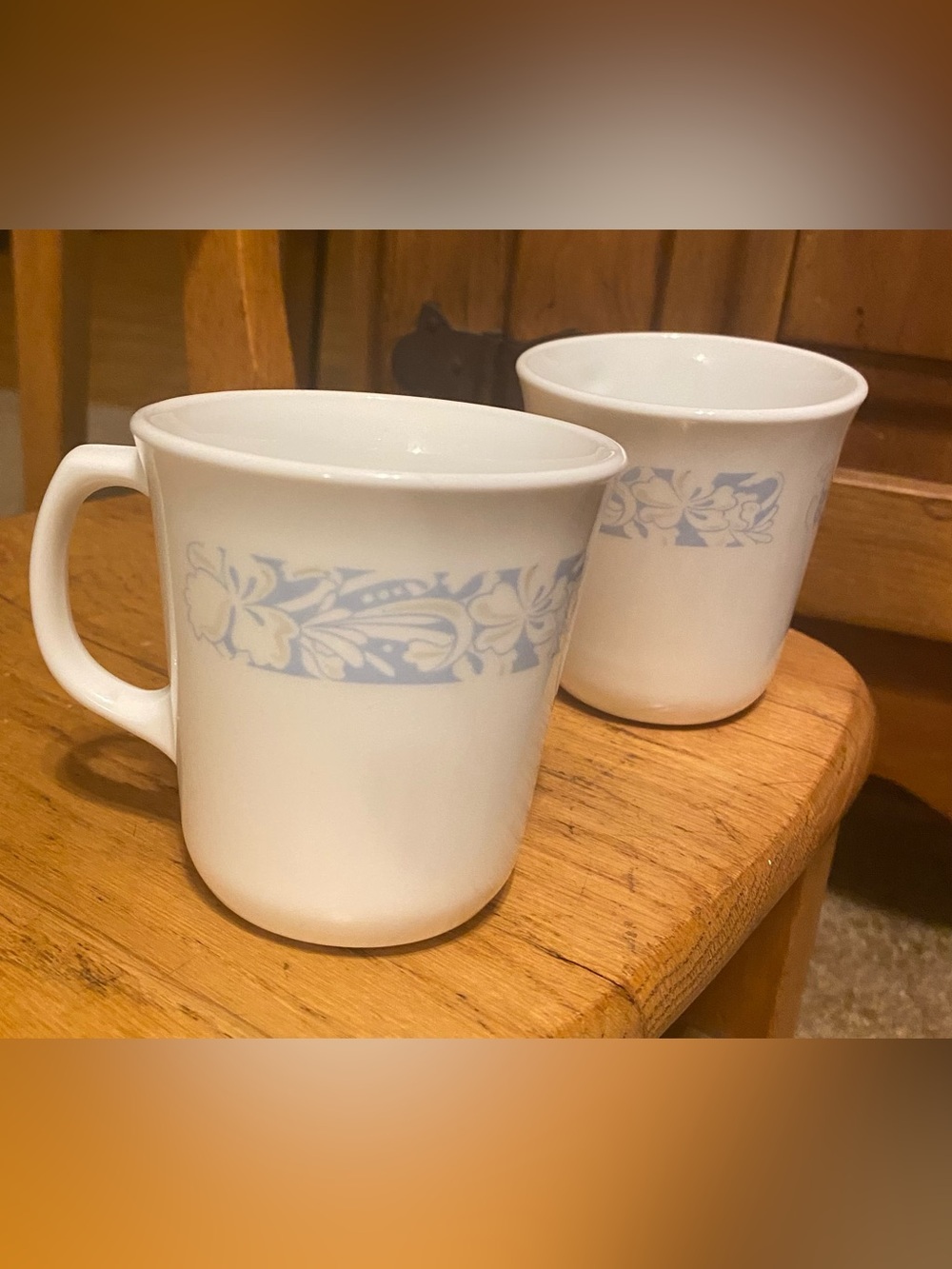 Corelle Sea & Sand Vintage Coffee Mugs Set of 2 Ceramic Cups Grandma Coastal USA